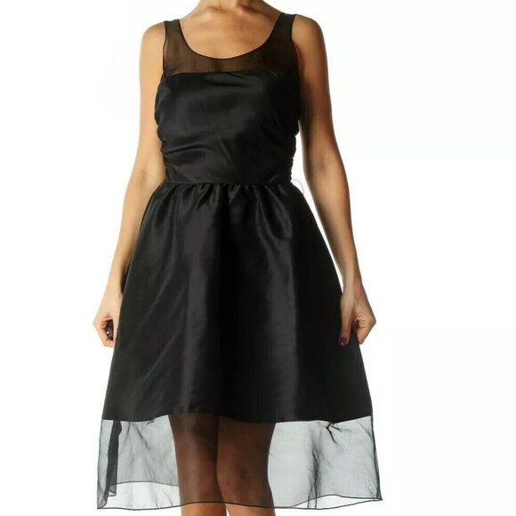 $255 KARL LAGERFELD (PARIS) ICONIC BLACK 100% SILK DRESS** 12 - Picture 5 of 7